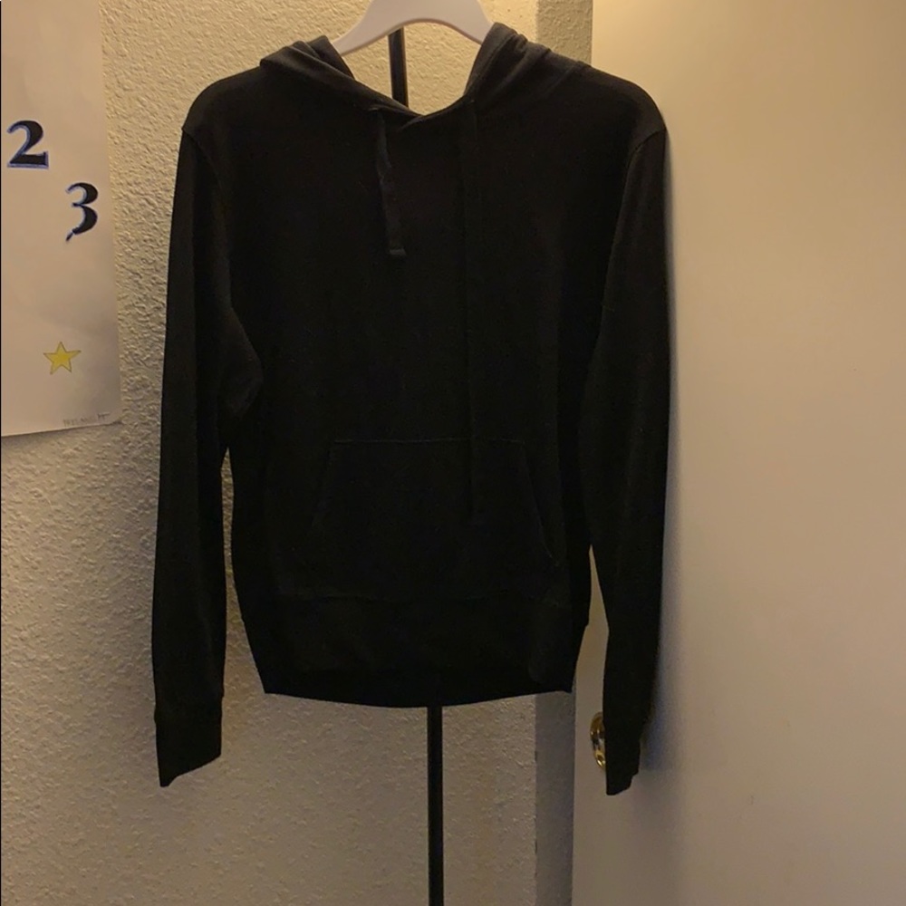 Plain black sweater with hoodie